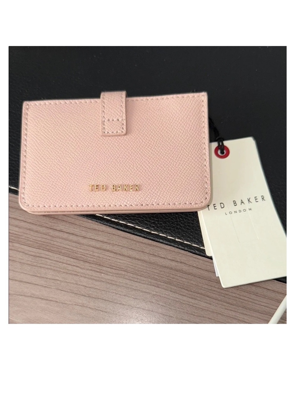 Ted Baker Medium Pink Rose Moyen Leather Key Card Holder